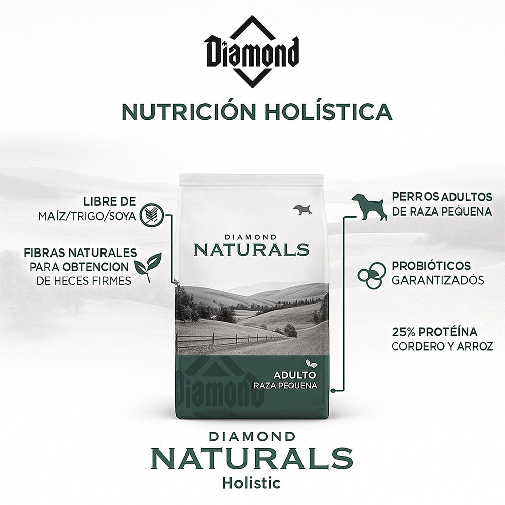 Diamond Naturals Razas Pequeñas Adulto – Cordero y Arroz 40 lb (18.1 kg)