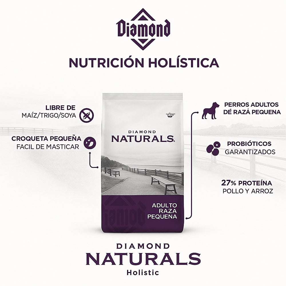 Diamond Naturals Razas Pequeñas Adulto – Pollo y Arroz 40 lb (18.1 kg)