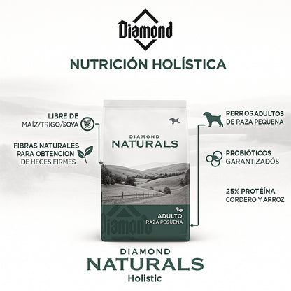 Diamond Naturals Razas Pequeñas Adulto – Cordero y Arroz 40 lb (18.1 kg)