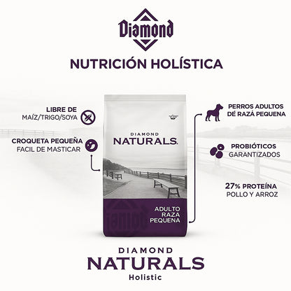 Diamond Naturals Razas Pequeñas Adulto – Pollo y Arroz 40 lb (18.1 kg)