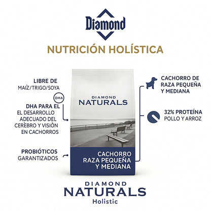 Diamond Naturals Razas Pequeñas y Medianas Cachorro – Pollo y Arroz 40 lb (18.1 kg)