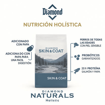 Diamond Naturals Skin & Coat Todas Las Edades Salmón y Papa - 30 lb (13.6 kg)
